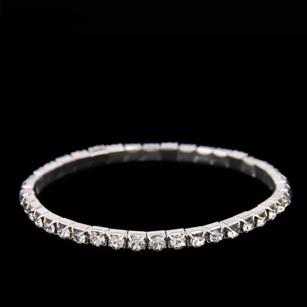 2pcs Rhinestone Butterfly Heart Decor Chain
Silver Shiny Bracelet Party Gift - Picture 3 of 3